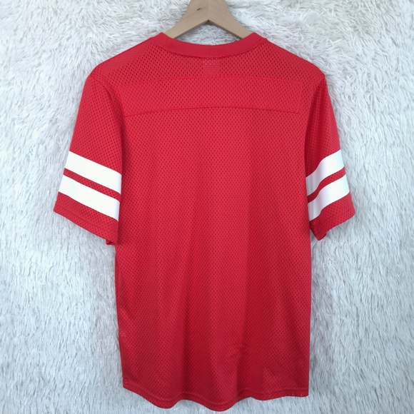 SOLD Nike | Red Swoosh Mesh Jersey Tee Size Small - Picture 4 of 6